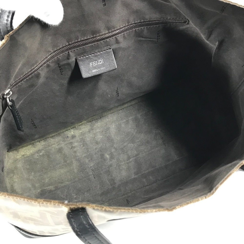 FENDI Tote Bag 8BH348 PVC, Leather Brown Zucca mens Used Authentic