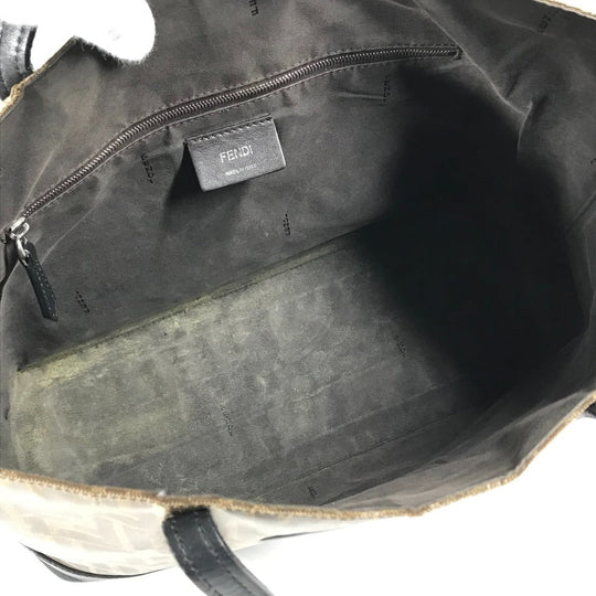 FENDI Tote Bag 8BH348 PVC, Leather Brown Zucca mens Used Authentic