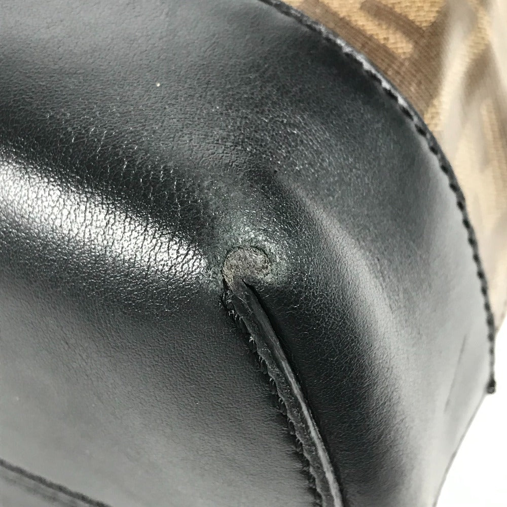 FENDI Tote Bag 8BH348 PVC, Leather Brown Zucca mens Used Authentic