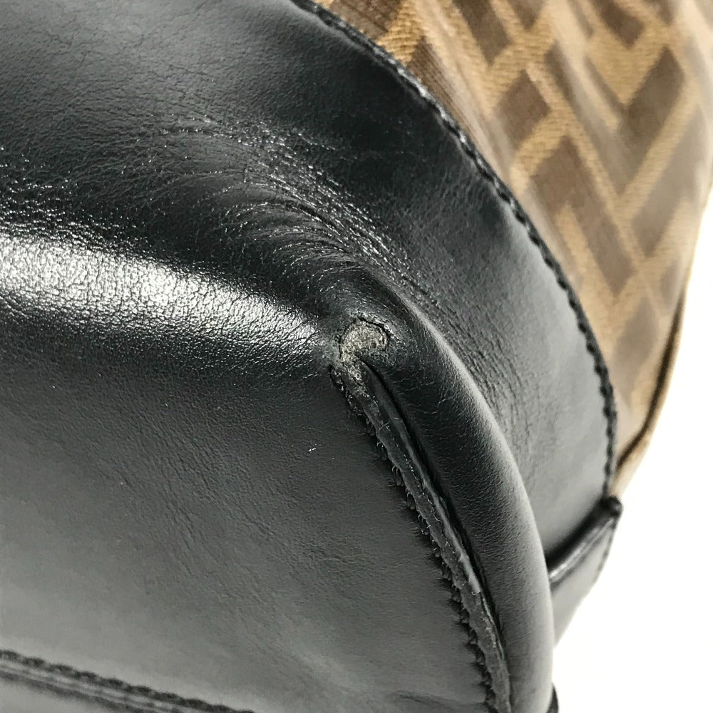 FENDI Tote Bag 8BH348 PVC, Leather Brown Zucca mens Used Authentic