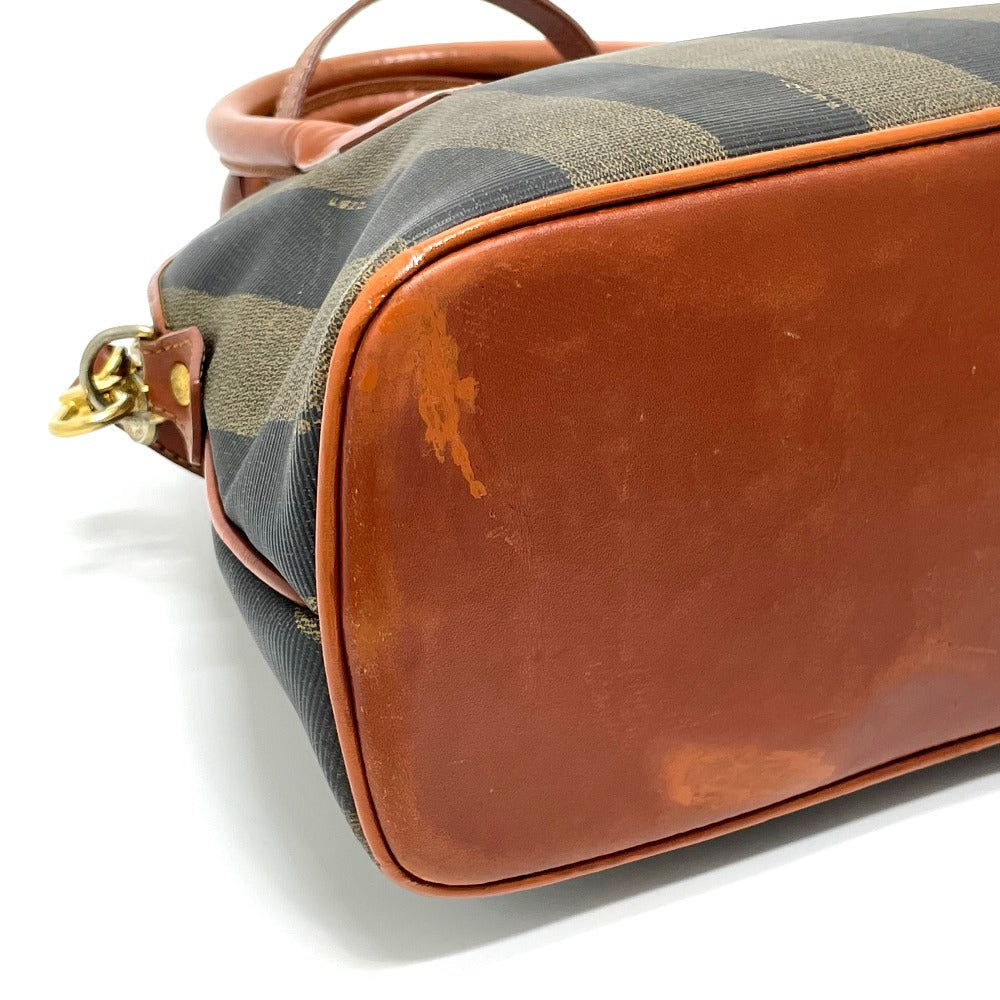 FENDI Handbag PVC / Leather Brown type Pecan Shoulder Women Used Authentic