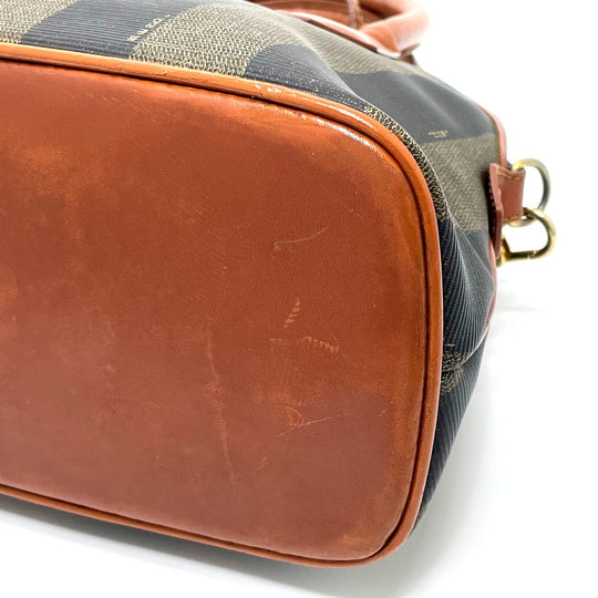 FENDI Handbag PVC / Leather Brown type Pecan Shoulder Women Used Authentic