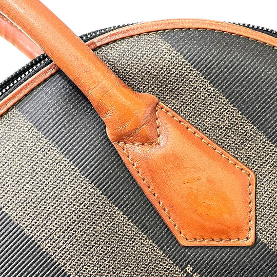 FENDI Handbag PVC / Leather Brown type Pecan Shoulder Women Used Authentic