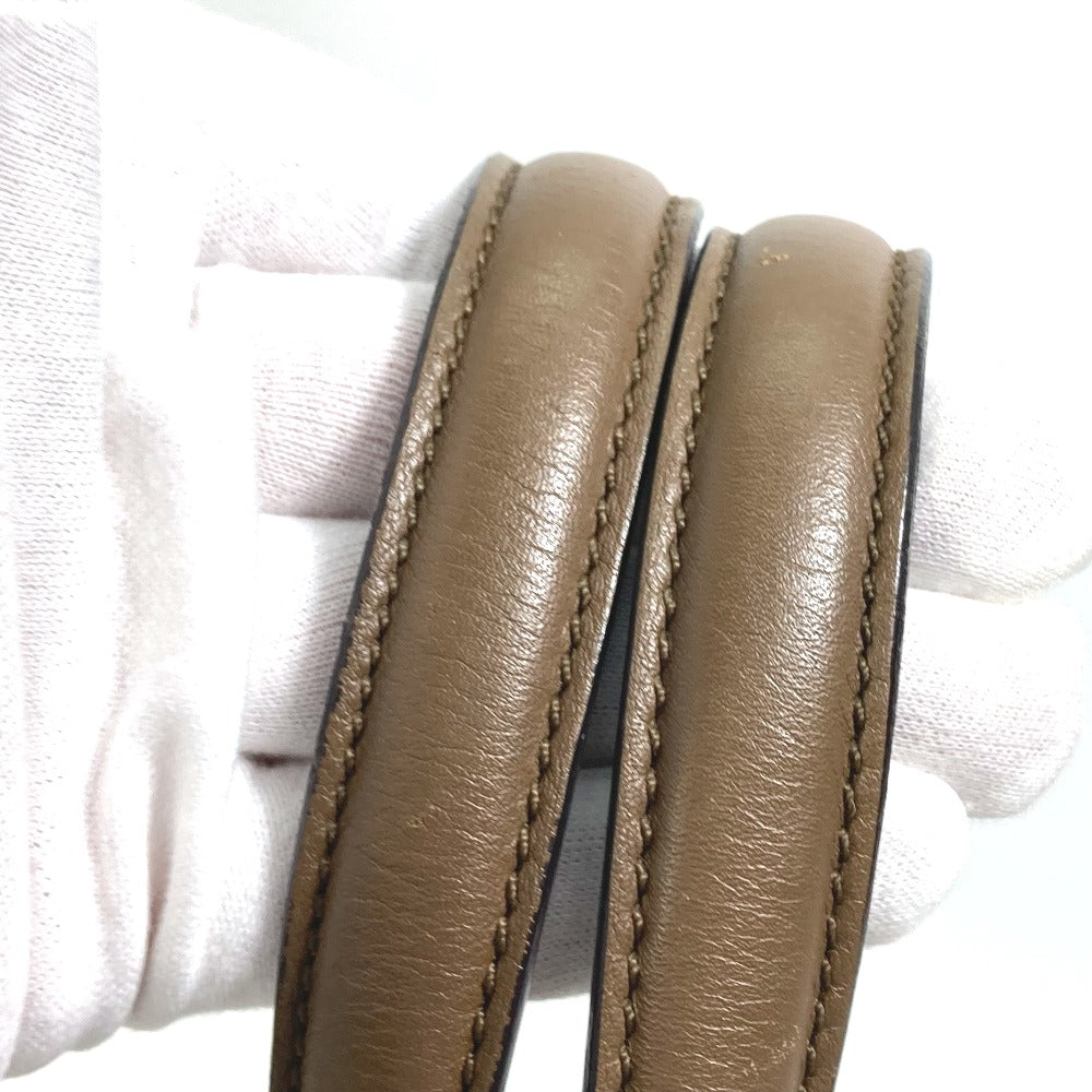 FENDI Handbag 8BN251 Leather/Canvas, Suede Brown Pecan Women Used Authentic