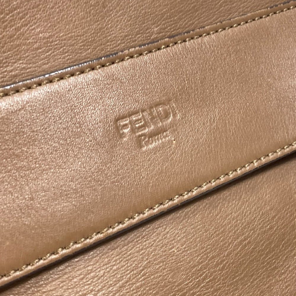 FENDI Handbag 8BN251 Leather/Canvas, Suede Brown Pecan Women Used Authentic