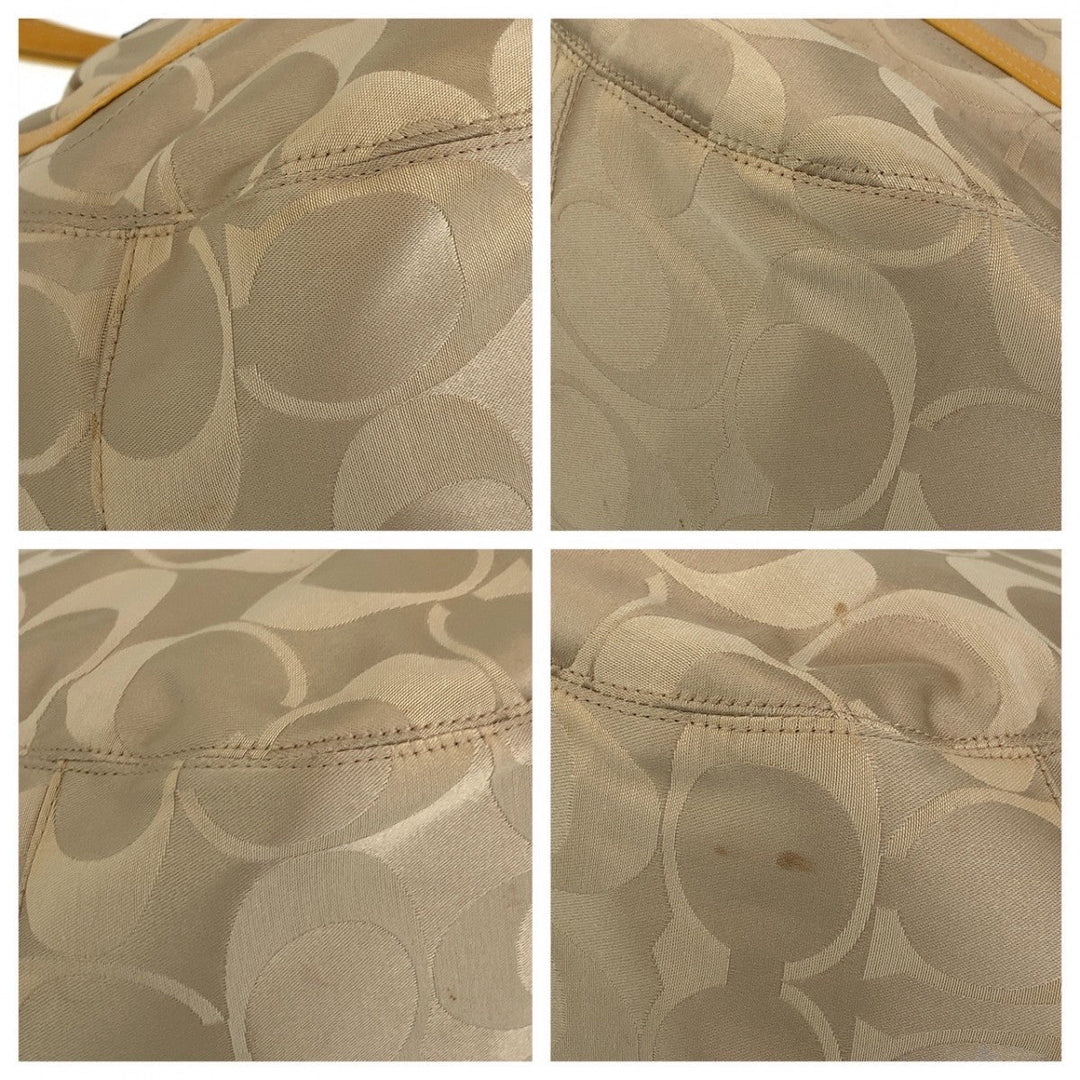 COACH Tote Bag leather beige Signature