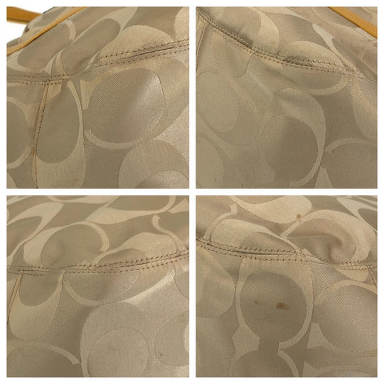 COACH Tote Bag leather beige Signature