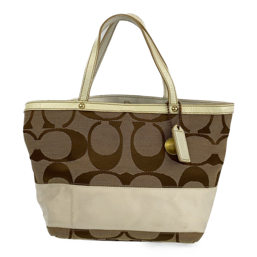 COACH Tote Bag B0767-10123 leather beige Signature