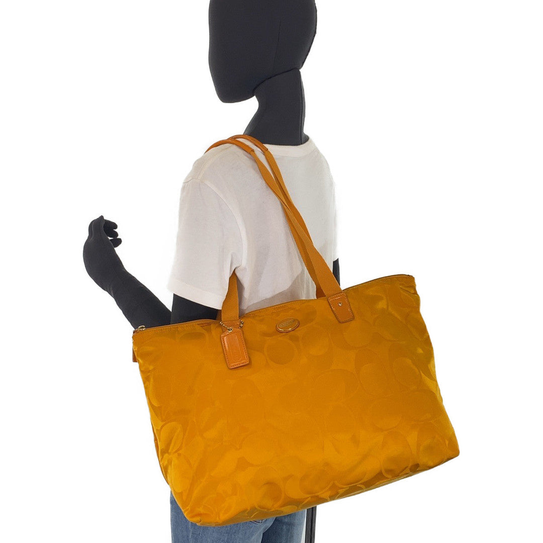 COACH Tote Bag Nylon yellow Signature