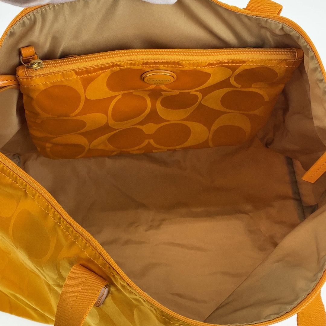 COACH Tote Bag Nylon yellow Signature