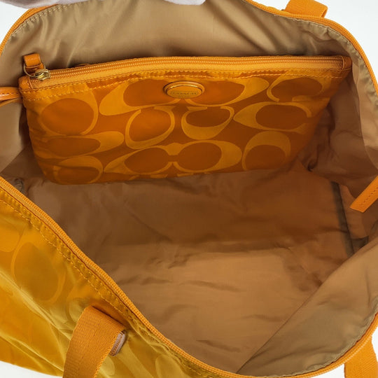 COACH Tote Bag Nylon yellow Signature