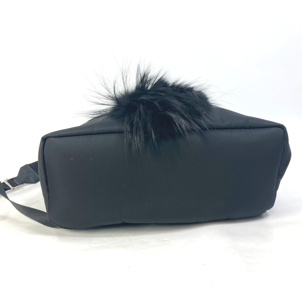 FENDI Backpack 7VZ016 Nylon black backpack bag Karl Lagerfeld Women Used Authentic