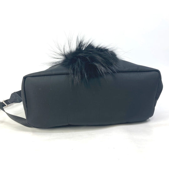 FENDI Backpack 7VZ016 Nylon black backpack bag Karl Lagerfeld Women Used Authentic