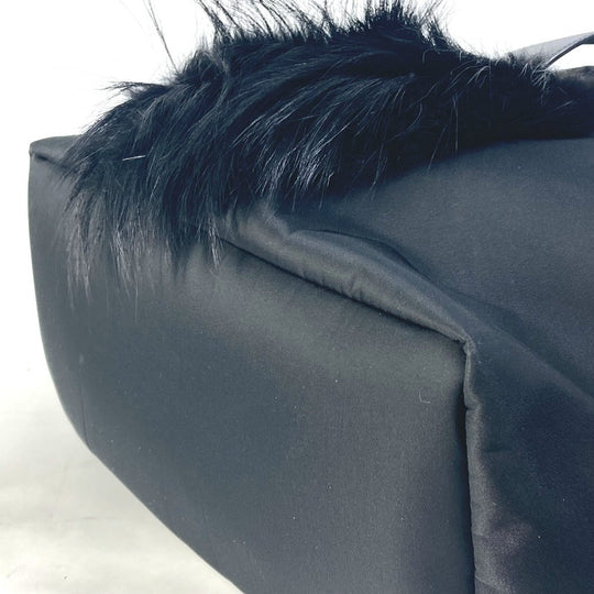 FENDI Backpack 7VZ016 Nylon black backpack bag Karl Lagerfeld Women Used Authentic