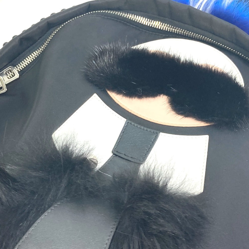 FENDI Backpack 7VZ016 Nylon black backpack bag Karl Lagerfeld Women Used Authentic