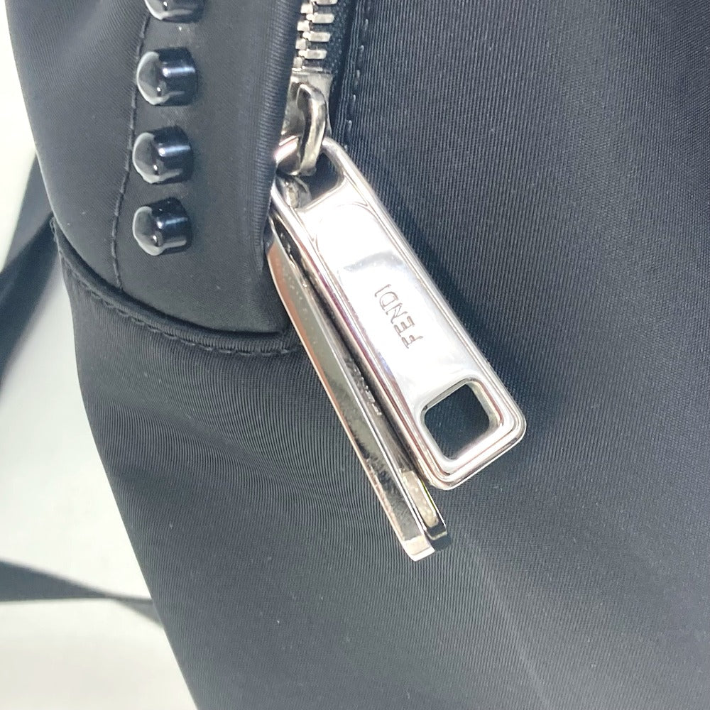 FENDI Backpack 7VZ016 Nylon black backpack bag Karl Lagerfeld Women Used Authentic