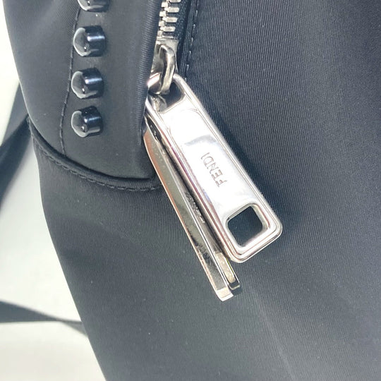 FENDI Backpack 7VZ016 Nylon black backpack bag Karl Lagerfeld Women Used Authentic