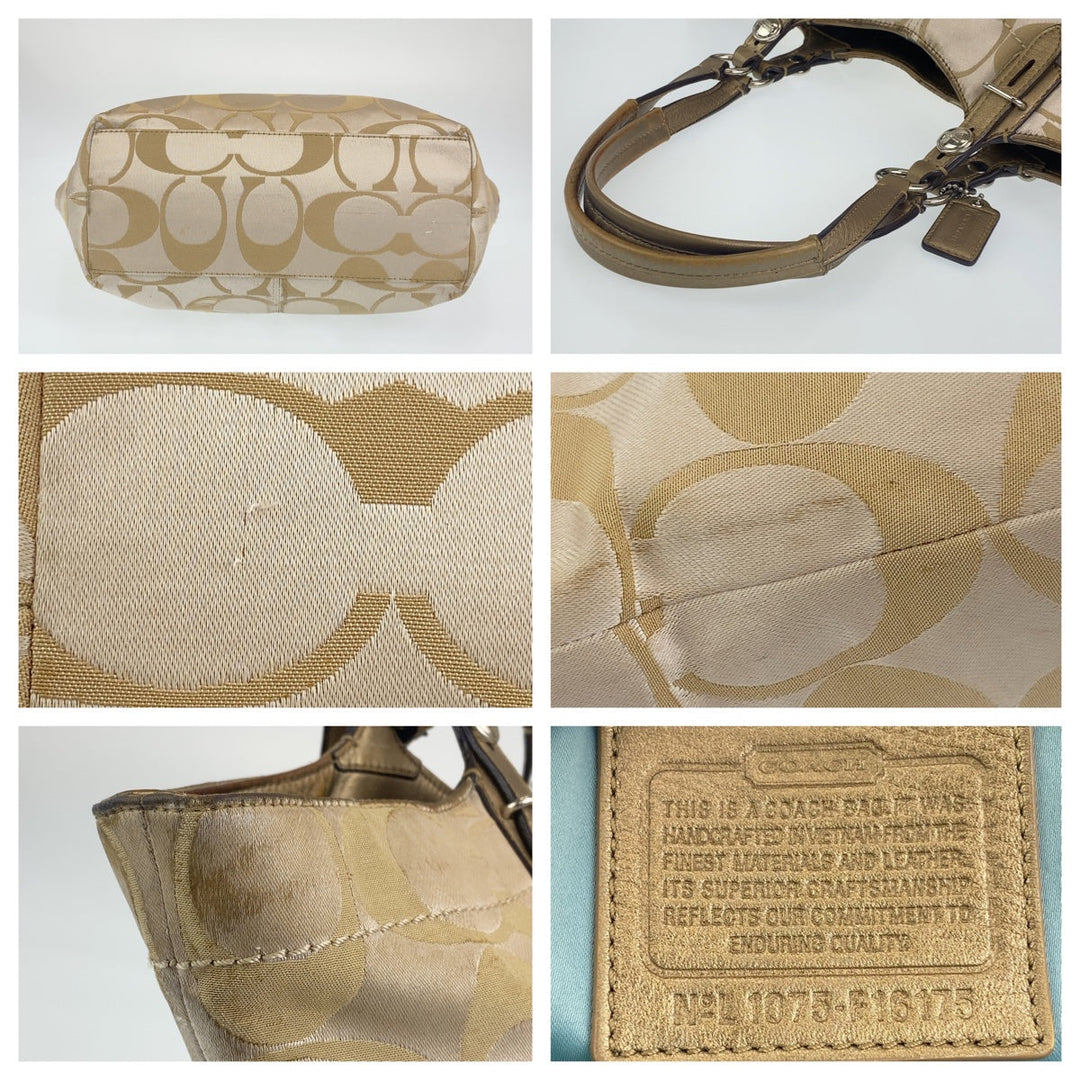 COACH Tote Bag canvas beige Signature