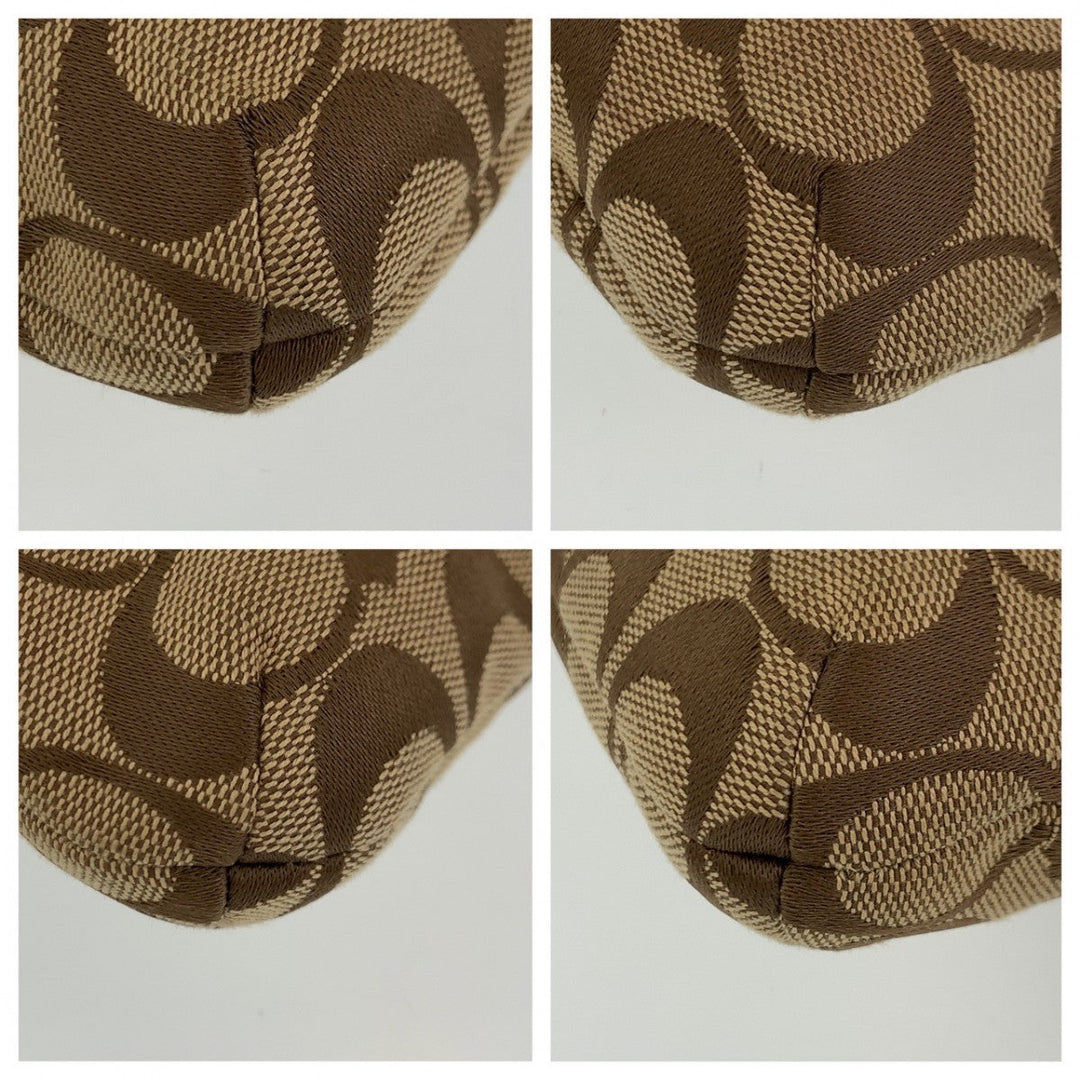 COACH Clutch bag canvas beige Signature