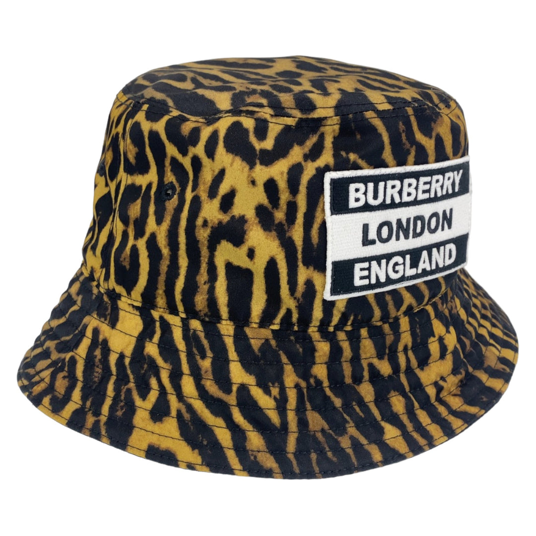 BURBERRY hat polyamide Brown black Bucket hat, hat, bucket hat Leopard Pattern Leopard Pattern mens Used Authentic