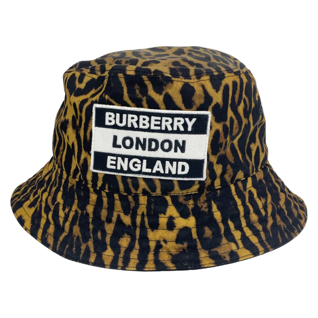 BURBERRY hat polyamide Brown black Bucket hat, hat, bucket hat Leopard Pattern Leopard Pattern mens Used Authentic