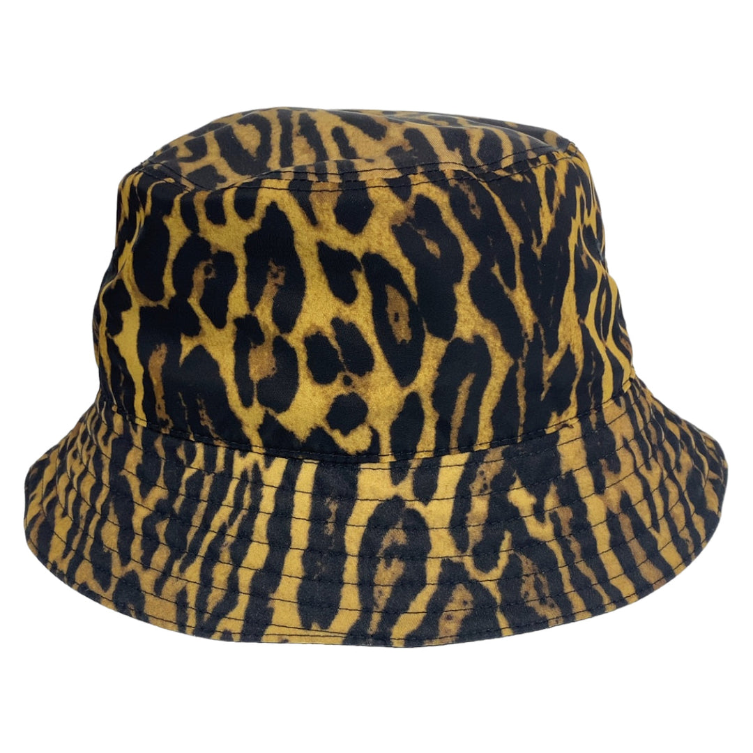 BURBERRY hat polyamide Brown black Bucket hat, hat, bucket hat Leopard Pattern Leopard Pattern mens Used Authentic