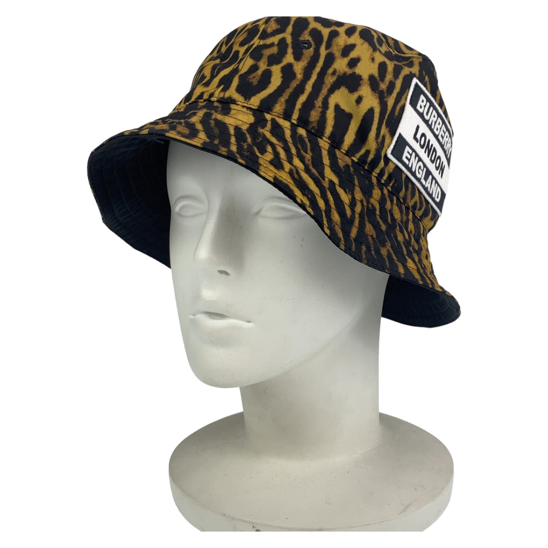 BURBERRY hat polyamide Brown black Bucket hat, hat, bucket hat Leopard Pattern Leopard Pattern mens Used Authentic