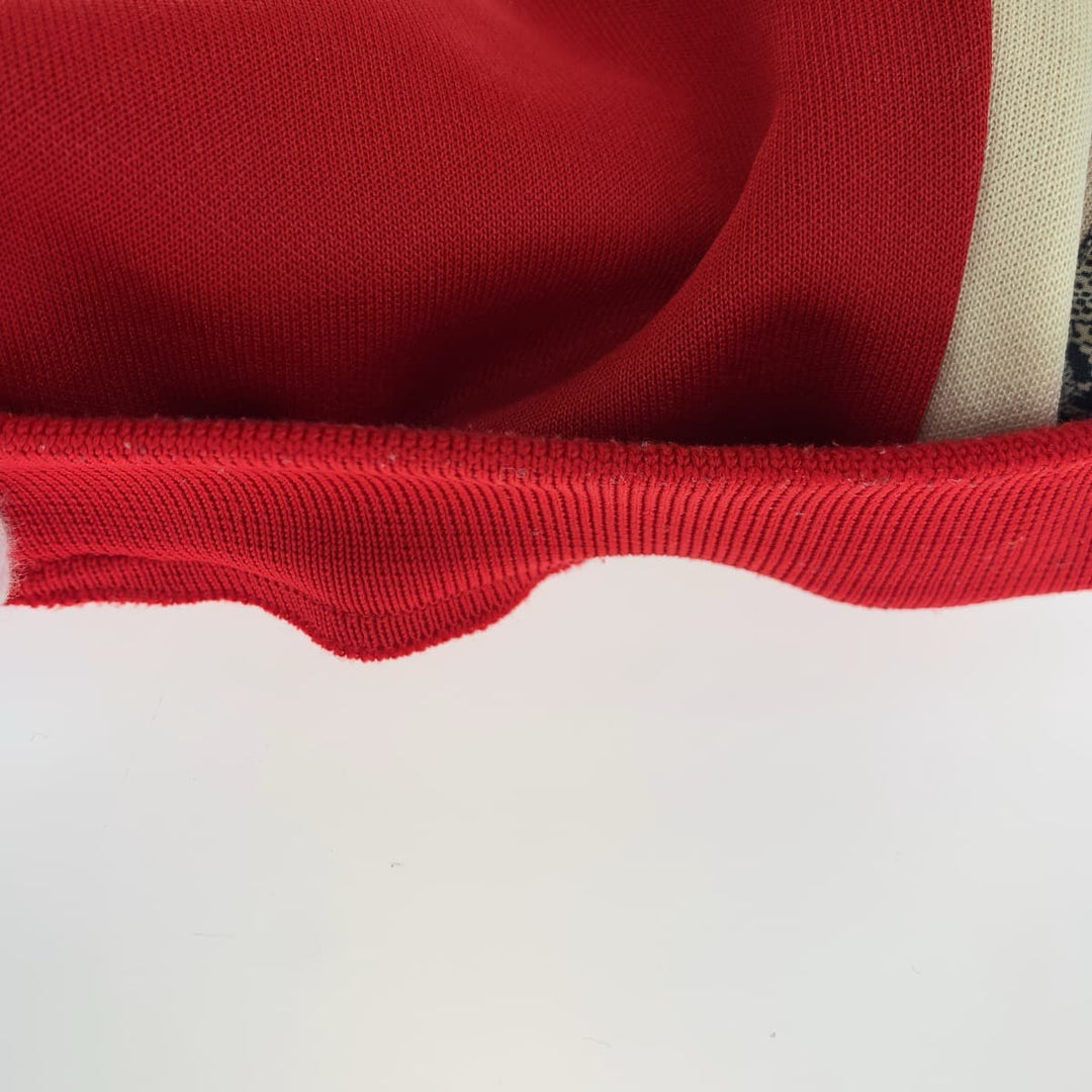 GUCCI Pants 545603 XJAC0 Polyester, Cotton Red red Track pants jersey Technical jersey Side line GG pattern mens L Used Authentic