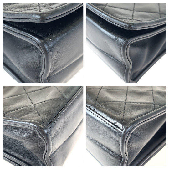 CHANEL Shoulder Bag lambskin Black GoldMetal Crossbody ChainShoulder Bag Pochette Matrasse single flap COCO Mark Women Used Authentic