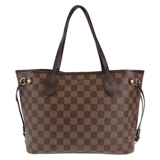 LOUIS VUITTON Tote Bag N41359 PVC Brown Gold Metal Shoulder Bag Tote Bag Damier Never full PM Women Used Authentic