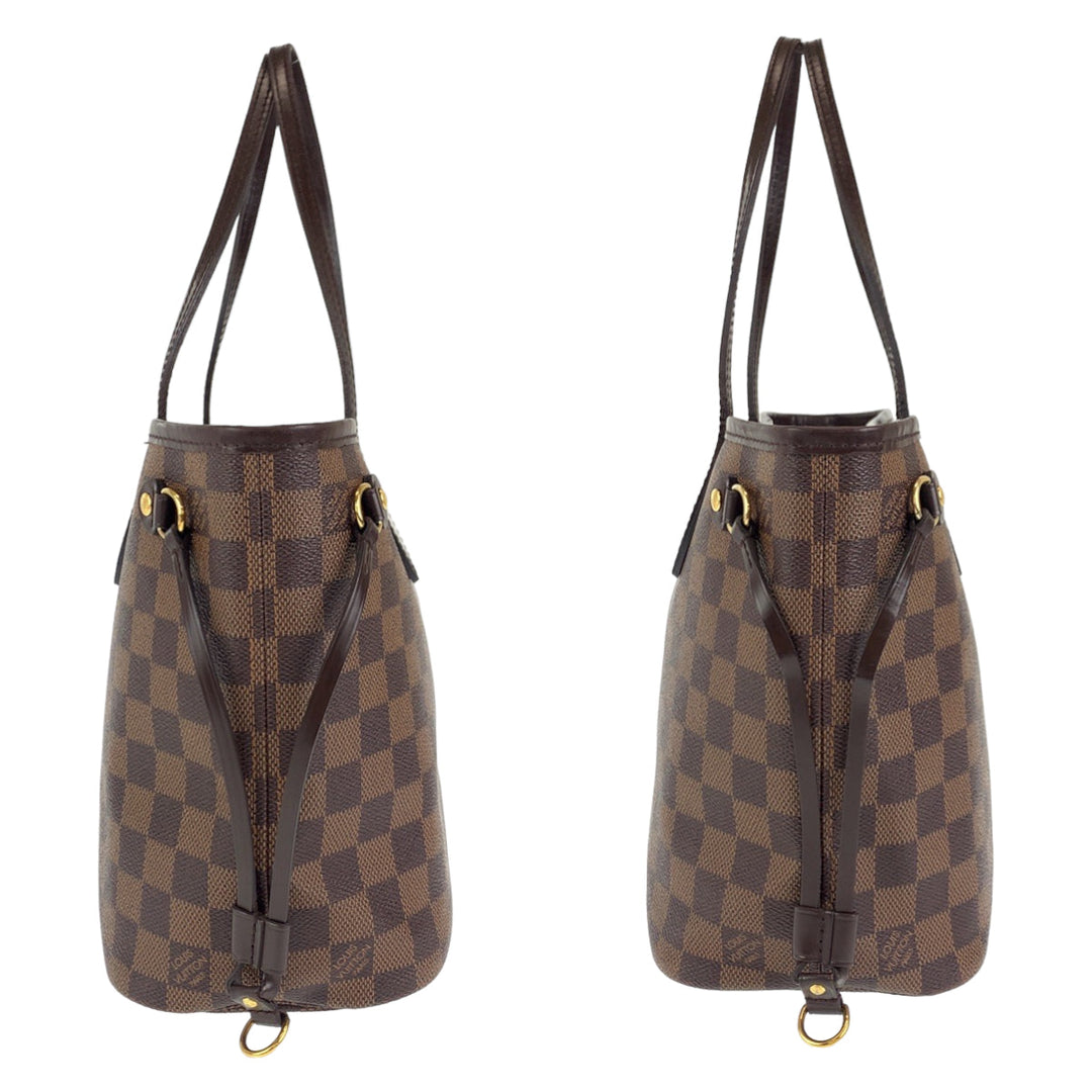 LOUIS VUITTON Tote Bag N41359 PVC Brown Gold Metal Shoulder Bag Tote Bag Damier Never full PM Women Used Authentic