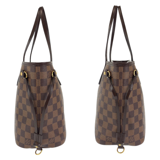 LOUIS VUITTON Tote Bag N41359 PVC Brown Gold Metal Shoulder Bag Tote Bag Damier Never full PM Women Used Authentic
