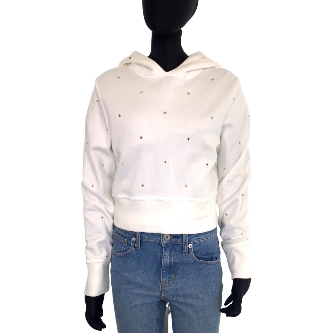 VALENTINO Hoodie 1B3MF18L7D8 cotton white white gold studs Hoodie Rock studs Women S Used Authentic
