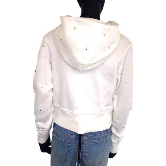 VALENTINO Hoodie 1B3MF18L7D8 cotton white white gold studs Hoodie Rock studs Women S Used Authentic