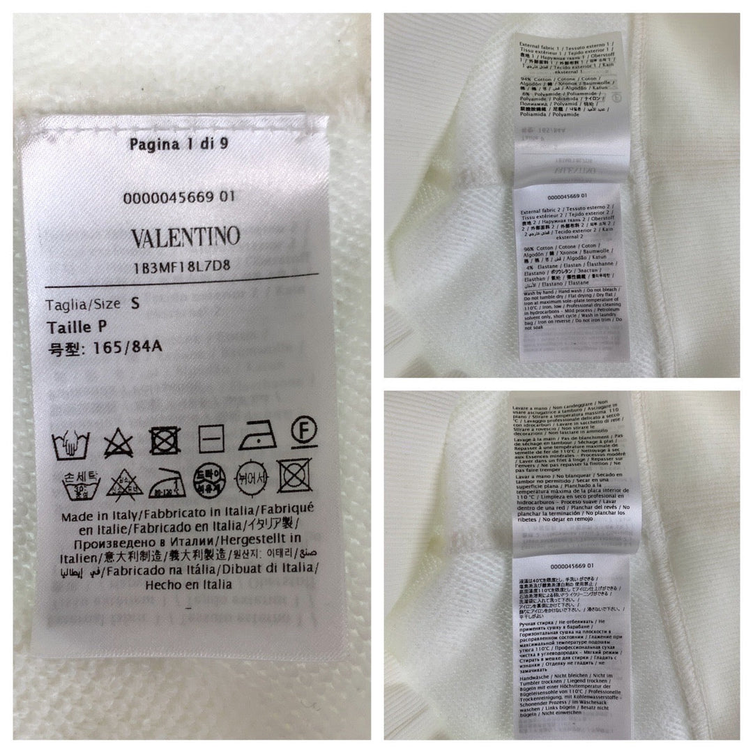 VALENTINO Hoodie 1B3MF18L7D8 cotton white white gold studs Hoodie Rock studs Women S Used Authentic