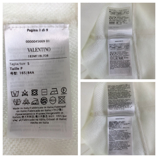 VALENTINO Hoodie 1B3MF18L7D8 cotton white white gold studs Hoodie Rock studs Women S Used Authentic