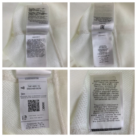 VALENTINO Hoodie 1B3MF18L7D8 cotton white white gold studs Hoodie Rock studs Women S Used Authentic