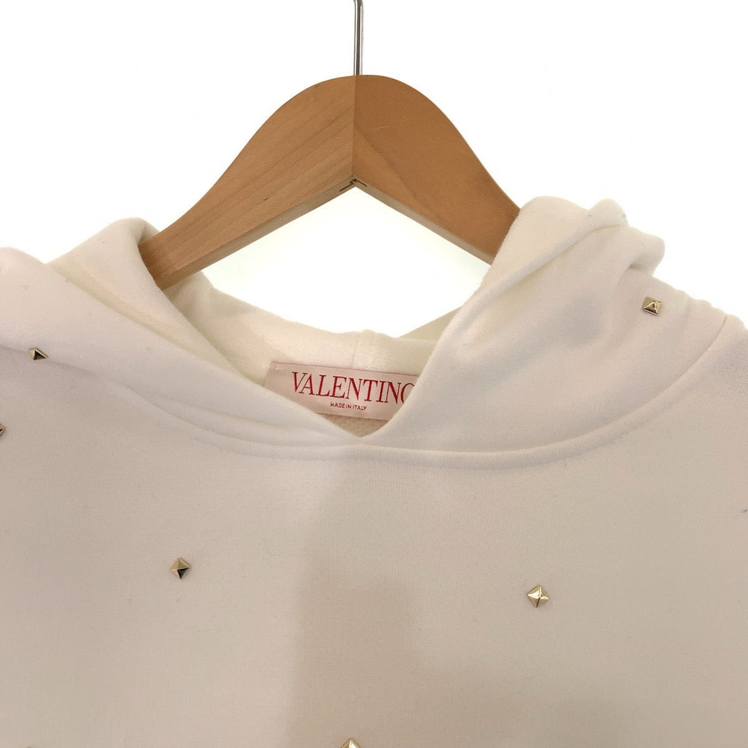 VALENTINO Hoodie 1B3MF18L7D8 cotton white white gold studs Hoodie Rock studs Women S Used Authentic