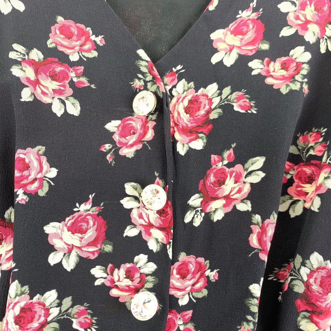 MIUMIU one piece Cotton, Denim Black black Dresses Dresses Denim Dresses Floral rhinestones Women 36 Used Authentic