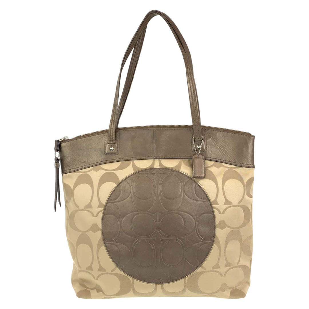 COACH Tote Bag F18335 canvas beige Signature Laura