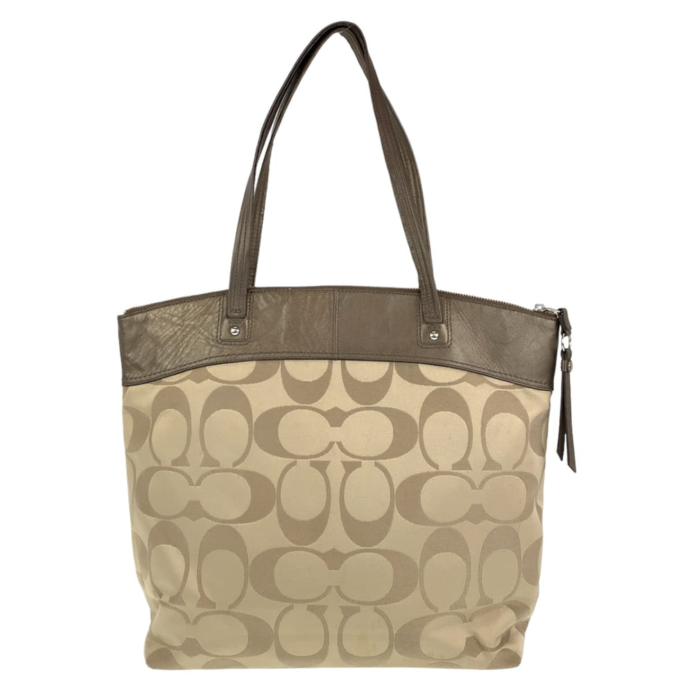 COACH Tote Bag F18335 canvas beige Signature Laura
