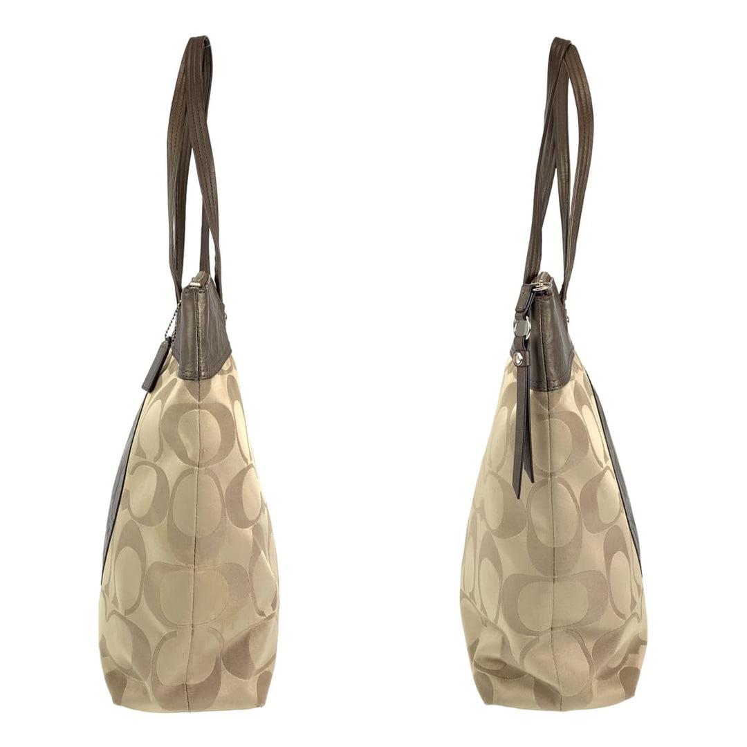 COACH Tote Bag F18335 canvas beige Signature Laura