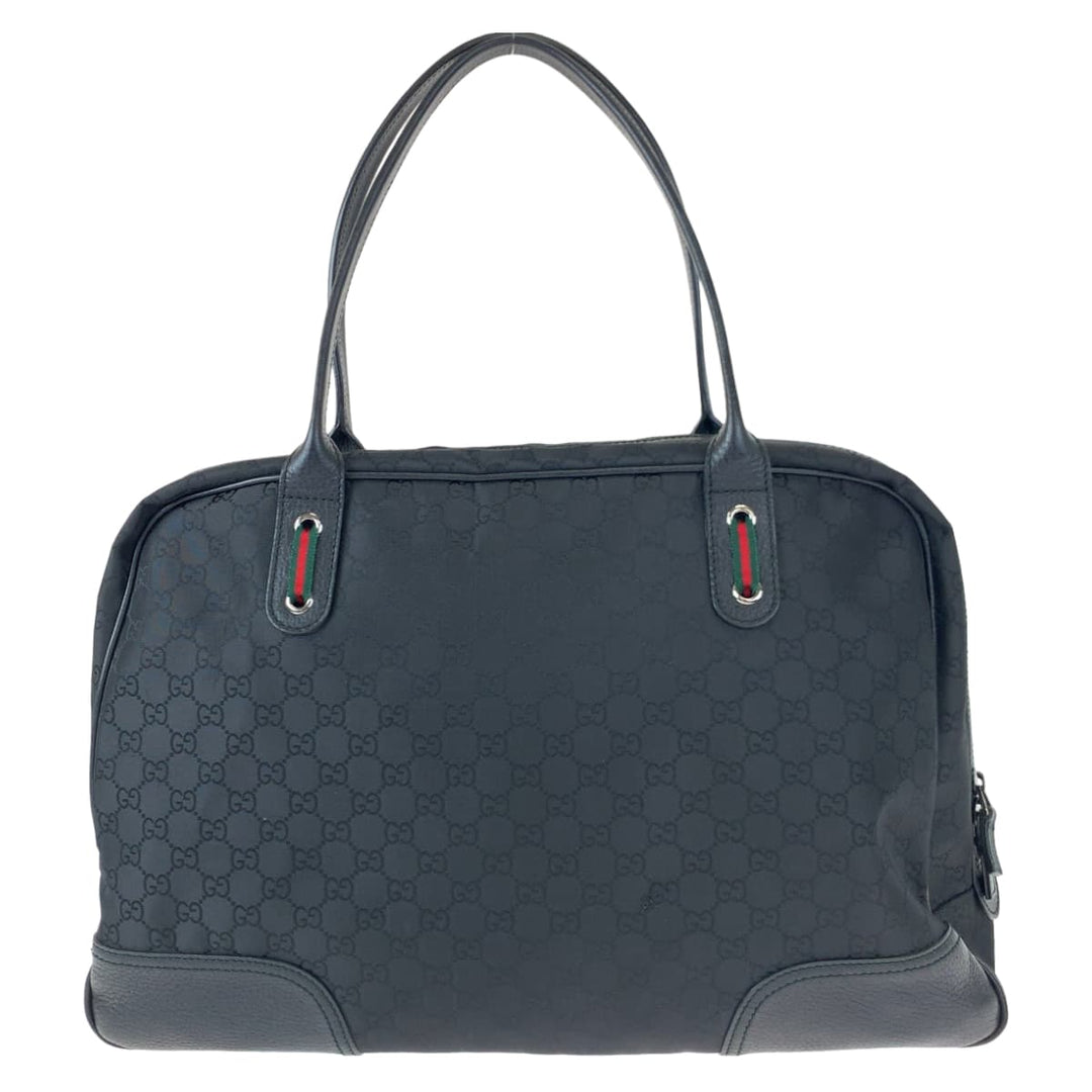 GUCCI Shoulder Bag 293595 Nylon Black black Shoulder Bag Tote Bag Boston Duffel bag Unisex Sherry line GG canvas Women Used Authentic