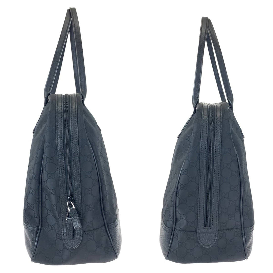 GUCCI Shoulder Bag 293595 Nylon Black black Shoulder Bag Tote Bag Boston Duffel bag Unisex Sherry line GG canvas Women Used Authentic