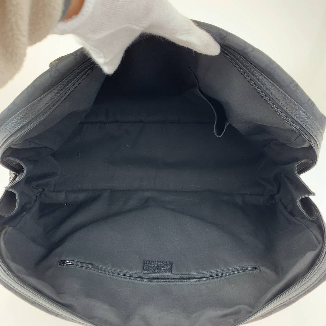 GUCCI Shoulder Bag 293595 Nylon Black black Shoulder Bag Tote Bag Boston Duffel bag Unisex Sherry line GG canvas Women Used Authentic