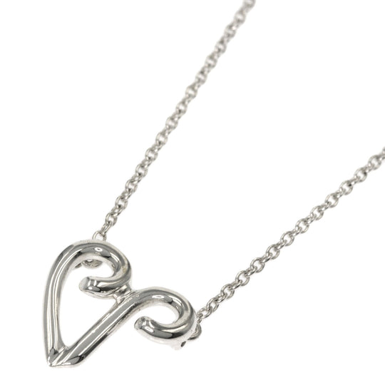 TIFFANY&Co. Necklace SV Silver Initial V Women Used Authentic