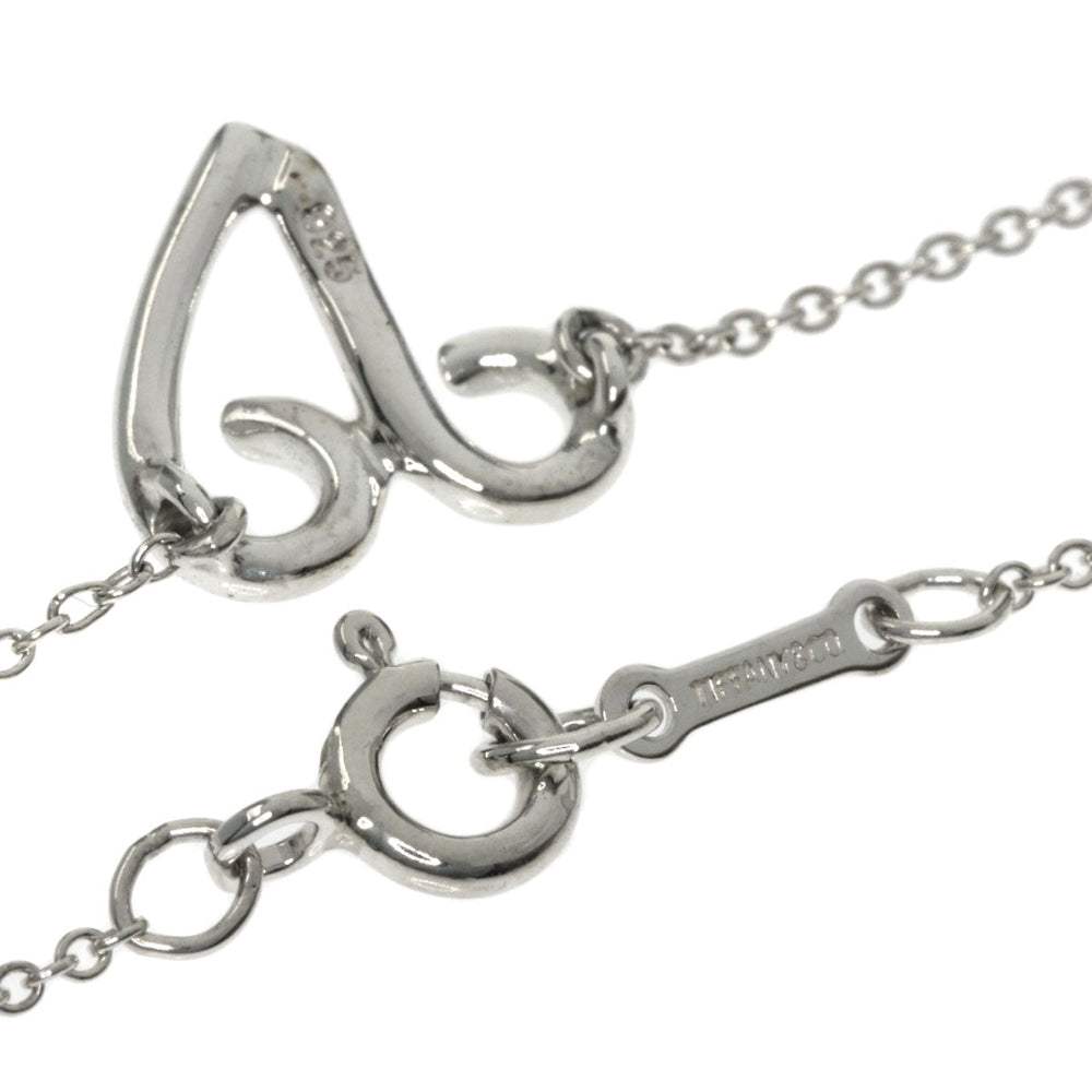 TIFFANY&Co. Necklace SV Silver Initial V Women Used Authentic
