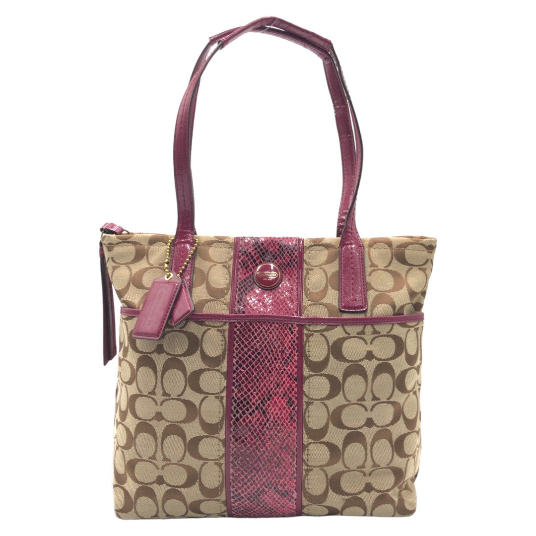 COACH Tote Bag F25706 canvas Brown Signature Embossing