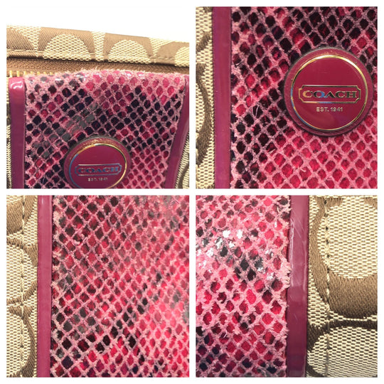 COACH Tote Bag F25706 canvas Brown Signature Embossing