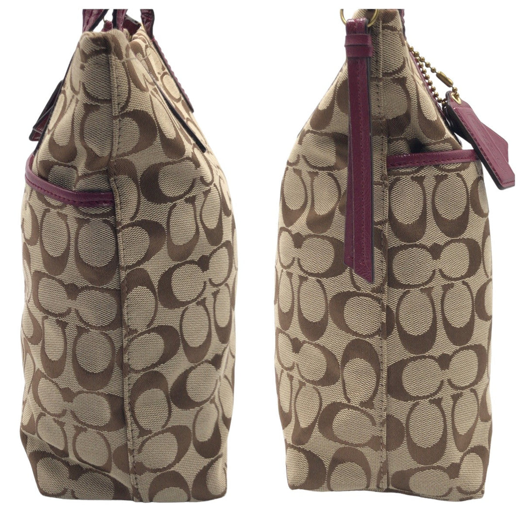 COACH Tote Bag F25706 canvas Brown Signature Embossing